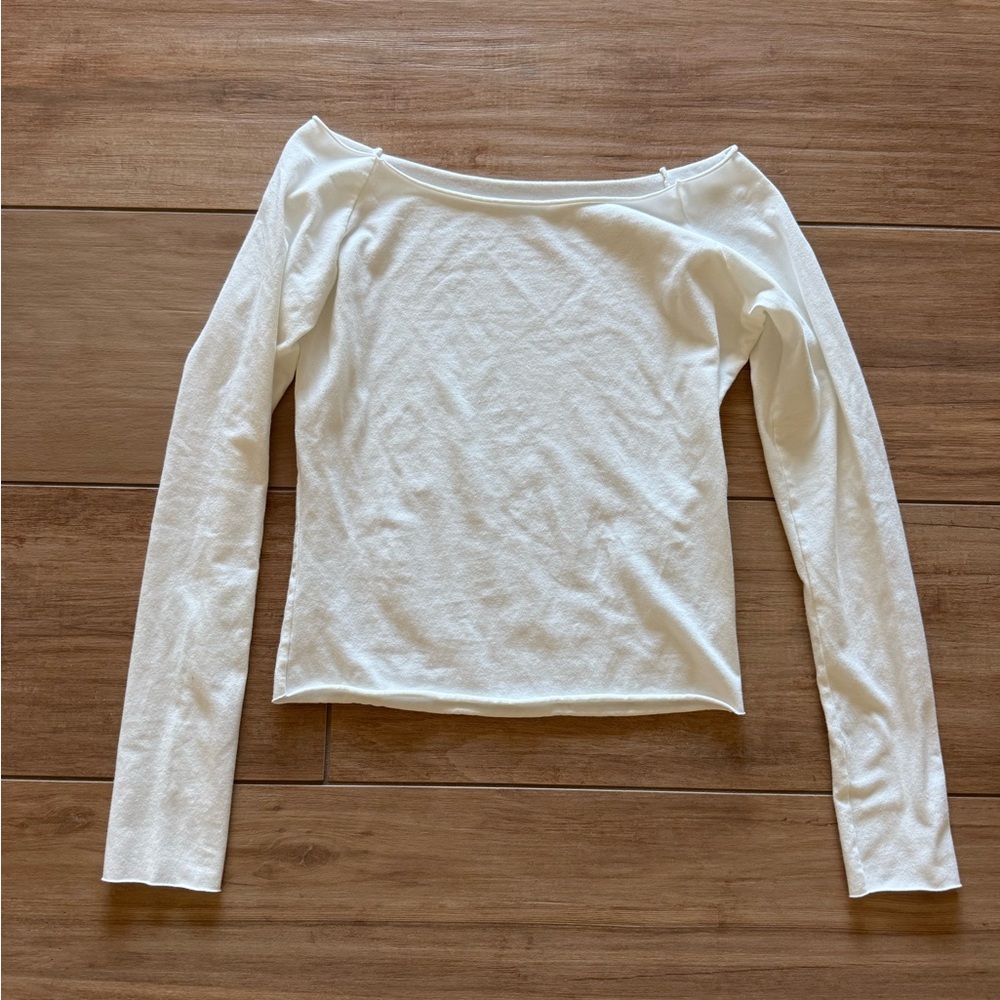 Brandy Melville White Long Sleeve Top